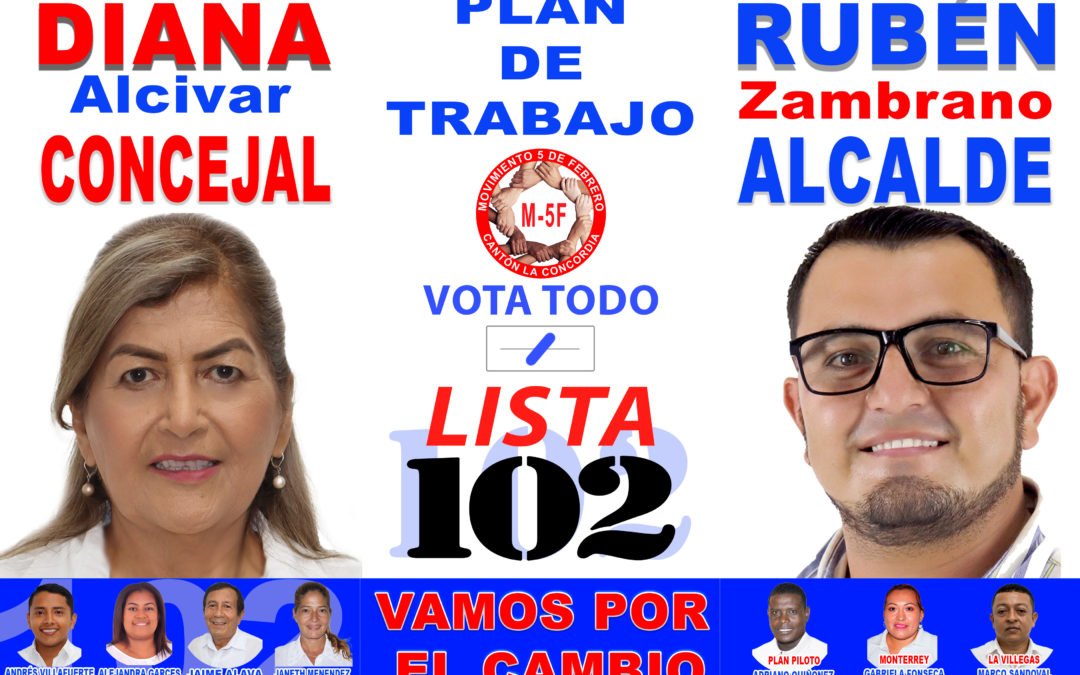 Conozca el Plan de Trabajo del Candidato a Alcalde de La Concordia Rubén Zambrano por la Lista 102